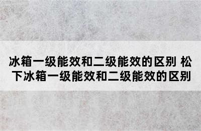 冰箱一级能效和二级能效的区别 松下冰箱一级能效和二级能效的区别